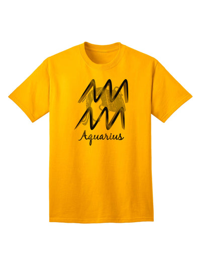 Aquarius Symbol Adult T-Shirt-unisex t-shirt-TooLoud-Gold-Small-Davson Sales