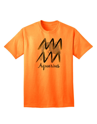 Aquarius Symbol Adult T-Shirt-unisex t-shirt-TooLoud-Neon-Orange-Small-Davson Sales