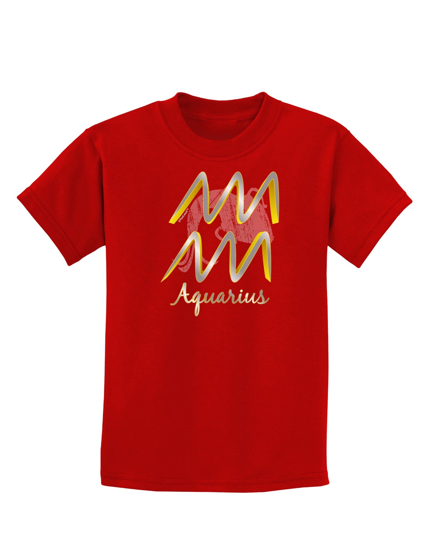 Aquarius Symbol Childrens Dark T-Shirt-Childrens T-Shirt-TooLoud-Red-X-Small-Davson Sales