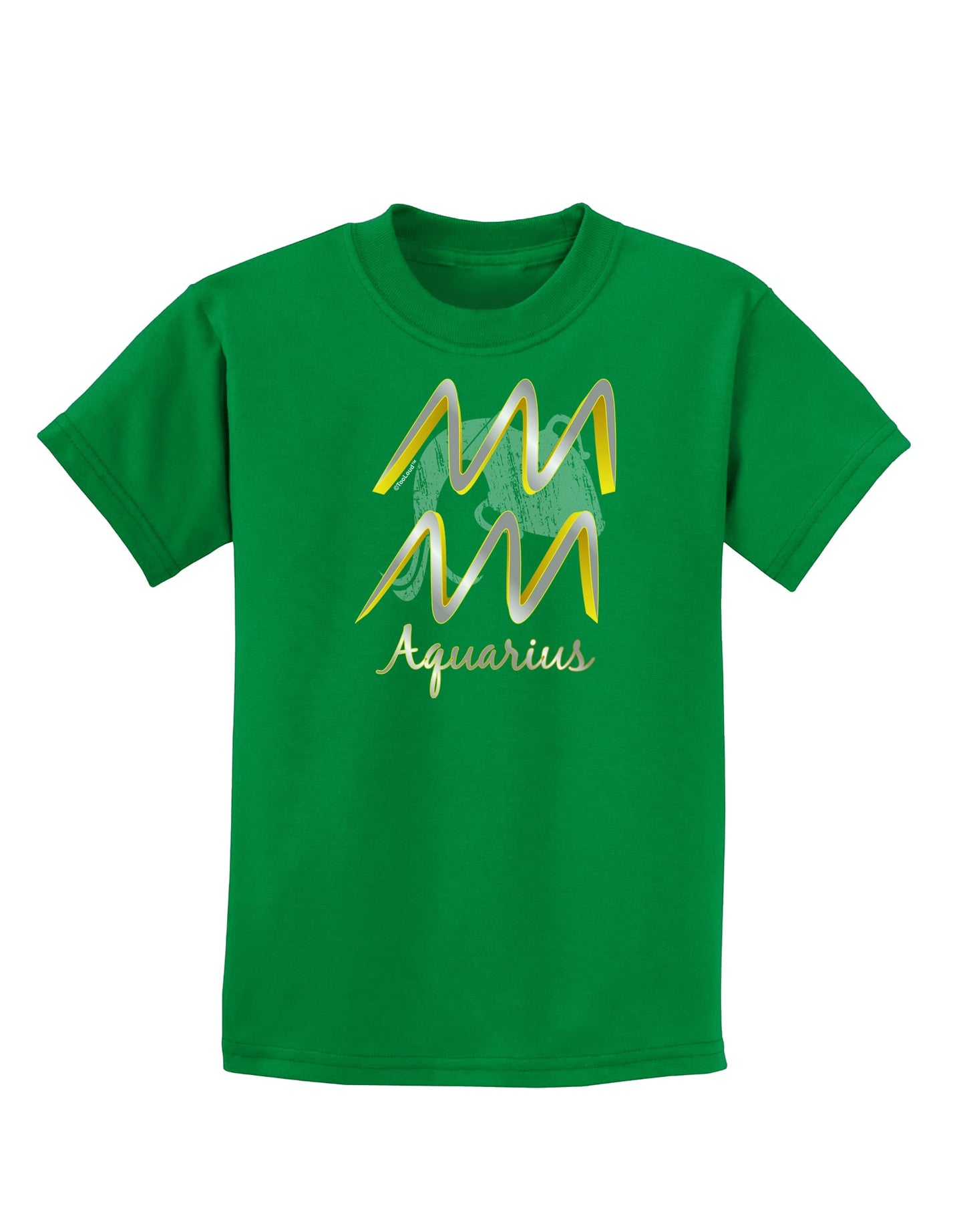 Aquarius Symbol Childrens Dark T-Shirt-Childrens T-Shirt-TooLoud-Kelly-Green-X-Small-Davson Sales