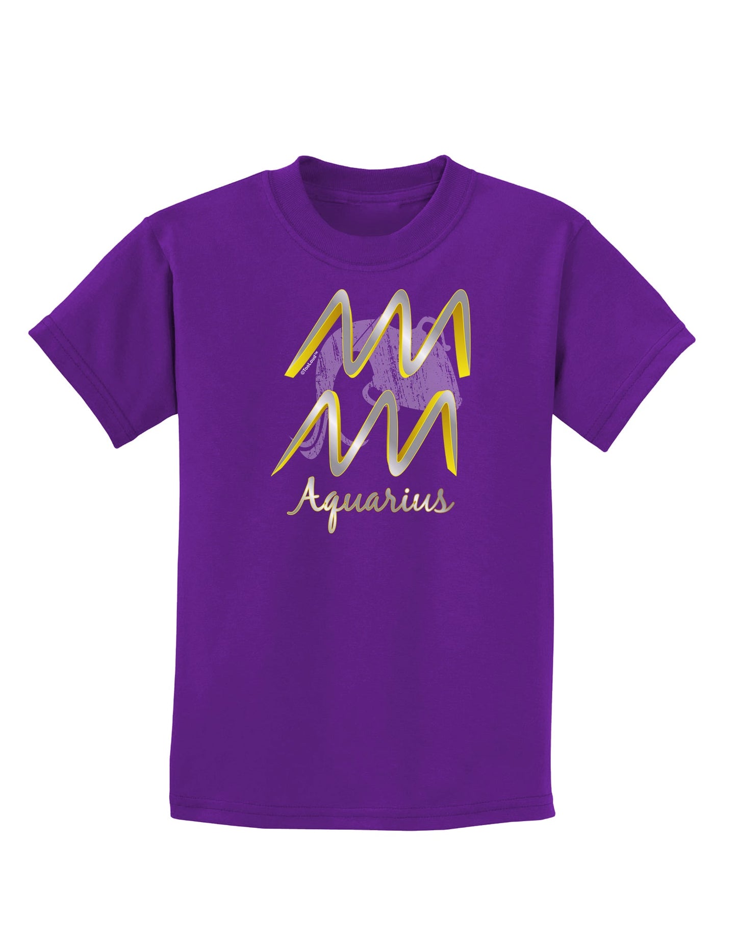 Aquarius Symbol Childrens Dark T-Shirt-Childrens T-Shirt-TooLoud-Purple-X-Small-Davson Sales