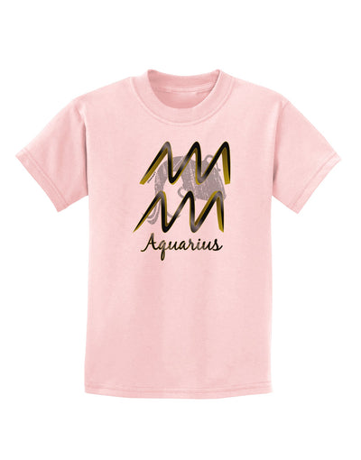 Aquarius Symbol Childrens T-Shirt-Childrens T-Shirt-TooLoud-PalePink-X-Small-Davson Sales