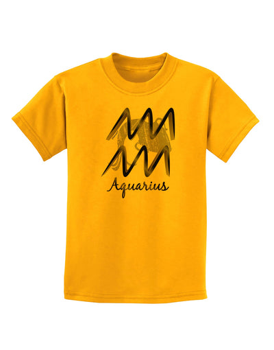 Aquarius Symbol Childrens T-Shirt-Childrens T-Shirt-TooLoud-Gold-X-Small-Davson Sales