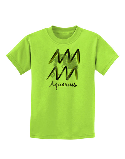 Aquarius Symbol Childrens T-Shirt-Childrens T-Shirt-TooLoud-Lime-Green-X-Small-Davson Sales