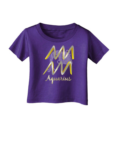 Aquarius Symbol Infant T-Shirt Dark-Infant T-Shirt-TooLoud-Purple-06-Months-Davson Sales