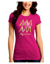 Aquarius Symbol Juniors Petite Crew Dark T-Shirt-T-Shirts Juniors Tops-TooLoud-Hot-Pink-Juniors Fitted Small-Davson Sales