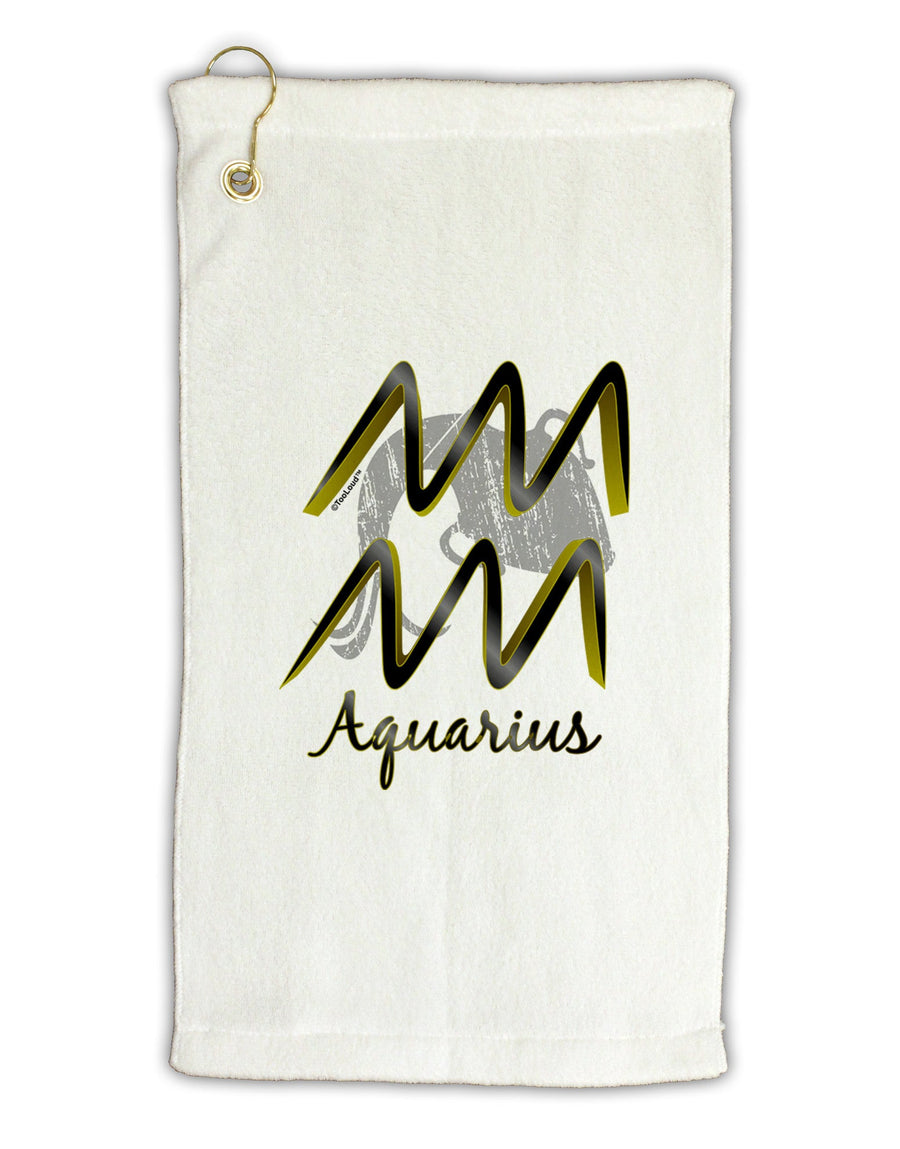 Aquarius Symbol Micro Terry Gromet Golf Towel 16 x 25 inch-Golf Towel-TooLoud-White-Davson Sales