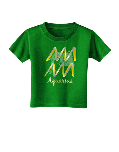 Aquarius Symbol Toddler T-Shirt Dark-Toddler T-Shirt-TooLoud-Clover-Green-2T-Davson Sales