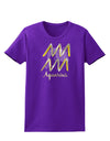 Aquarius Symbol Womens Dark T-Shirt-TooLoud-Purple-X-Small-Davson Sales