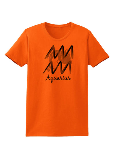 Aquarius Symbol Womens T-Shirt-Womens T-Shirt-TooLoud-Orange-X-Small-Davson Sales