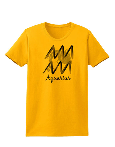 Aquarius Symbol Womens T-Shirt-Womens T-Shirt-TooLoud-Gold-X-Small-Davson Sales