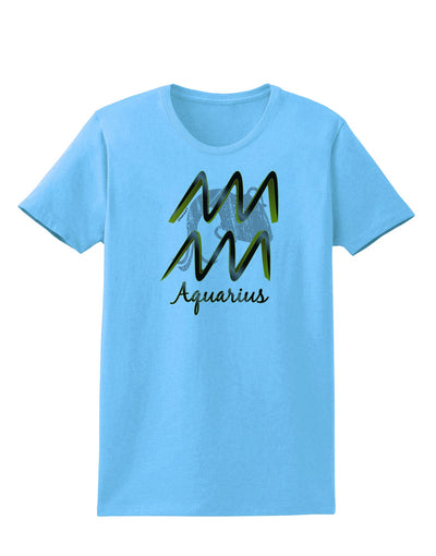 Aquarius Symbol Womens T-Shirt-Womens T-Shirt-TooLoud-Aquatic-Blue-X-Small-Davson Sales