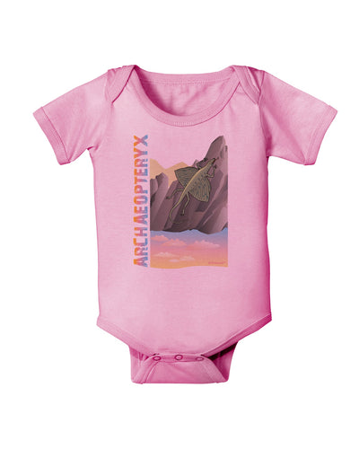 Archaopteryx - With Name Baby Romper Bodysuit by TooLoud-Baby Romper-TooLoud-Light-Pink-06-Months-Davson Sales