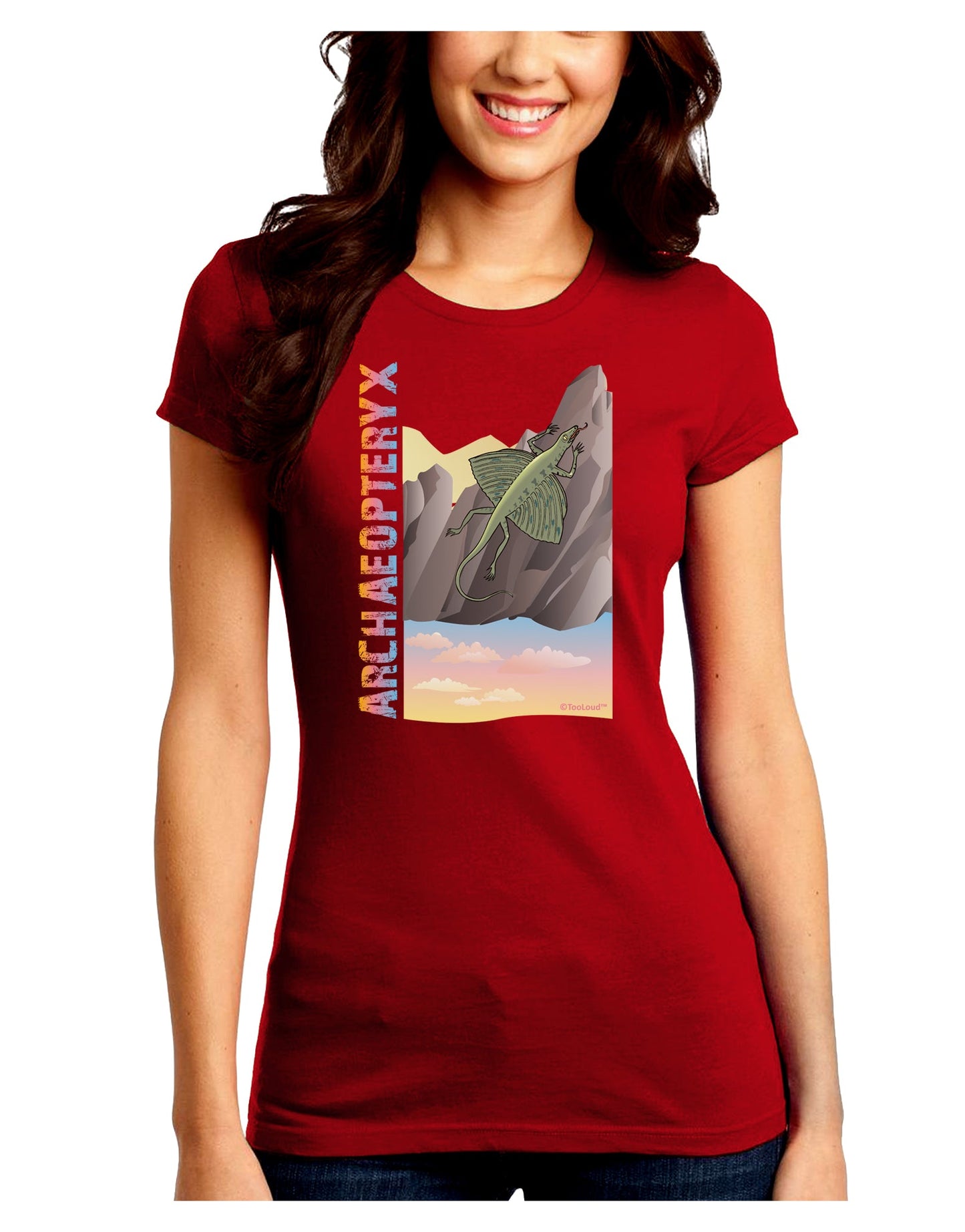 Archaopteryx - With Name Juniors Crew Dark T-Shirt by TooLoud-T-Shirts Juniors Tops-TooLoud-Red-Juniors Fitted Small-Davson Sales