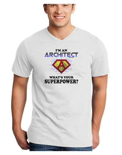 Architect - Superpower Adult V-Neck T-shirt-Mens V-Neck T-Shirt-TooLoud-White-Small-Davson Sales