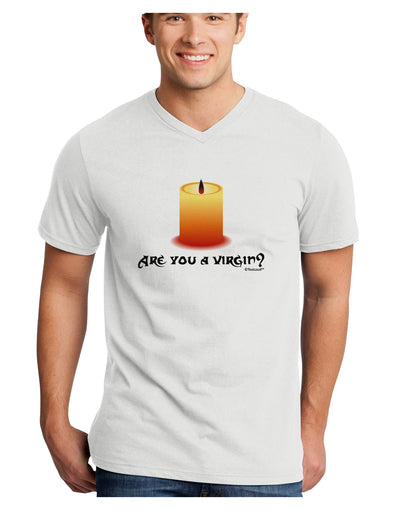 Are You A Virgin - Black Flame Candle Adult V-Neck T-shirt by TooLoud-Mens V-Neck T-Shirt-TooLoud-White-Small-Davson Sales