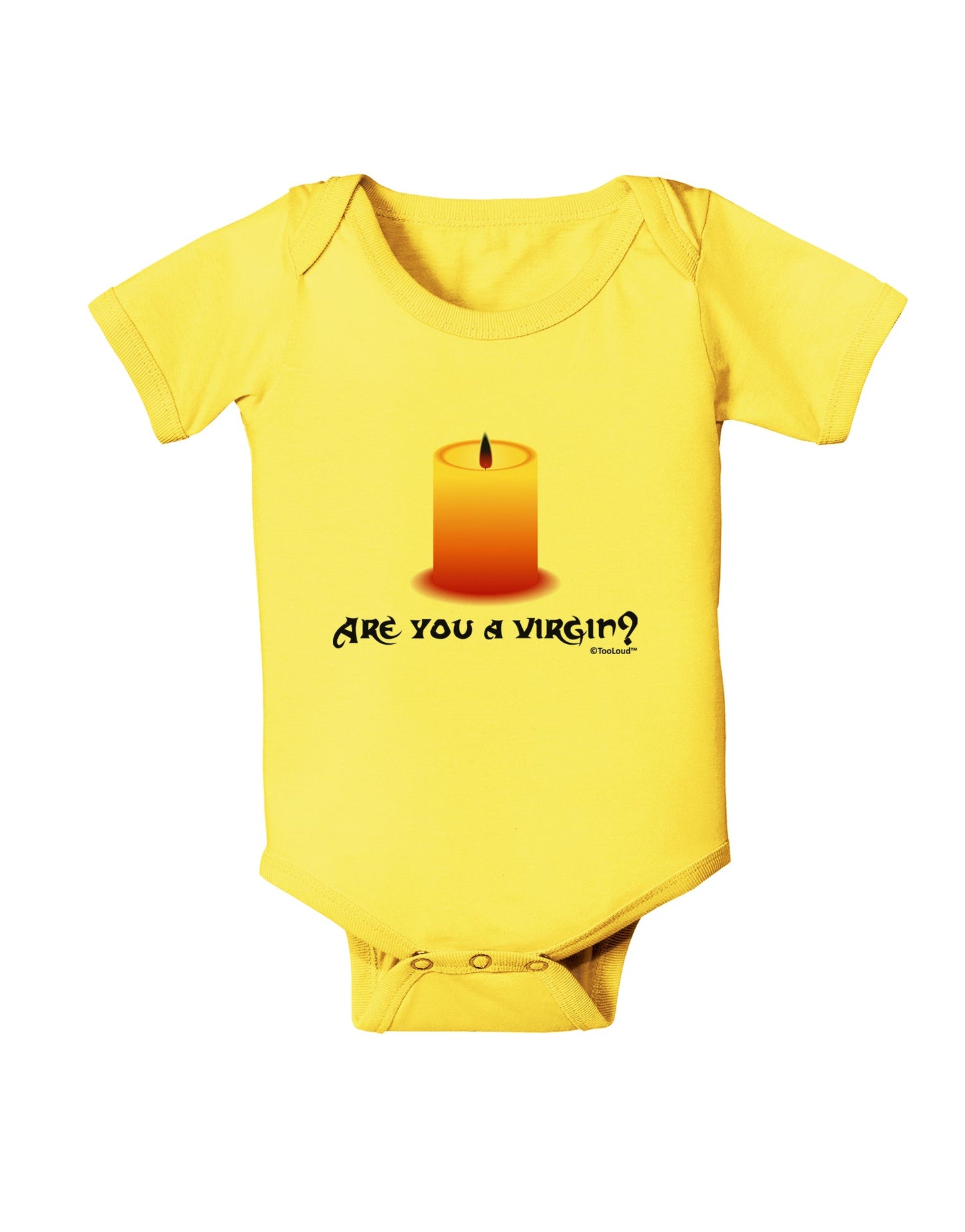 Are You A Virgin - Black Flame Candle Baby Romper Bodysuit by TooLoud-Baby Romper-TooLoud-Yellow-06-Months-Davson Sales