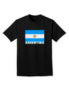 Argentina Flag Adult Dark T-Shirt-Mens T-Shirt-TooLoud-Black-Small-Davson Sales