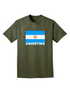 Argentina Flag Adult Dark T-Shirt-Mens T-Shirt-TooLoud-Military-Green-Small-Davson Sales