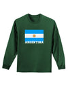 Argentina Flag Adult Long Sleeve Dark T-Shirt-TooLoud-Dark-Green-Small-Davson Sales