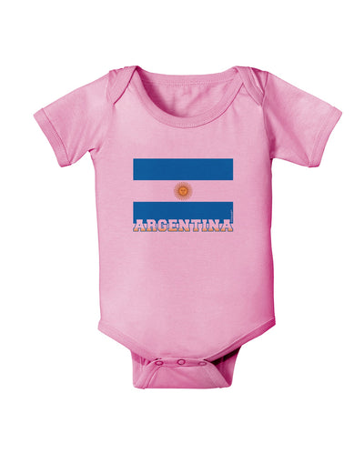 Argentina Flag Baby Romper Bodysuit-Baby Romper-TooLoud-Pink-06-Months-Davson Sales