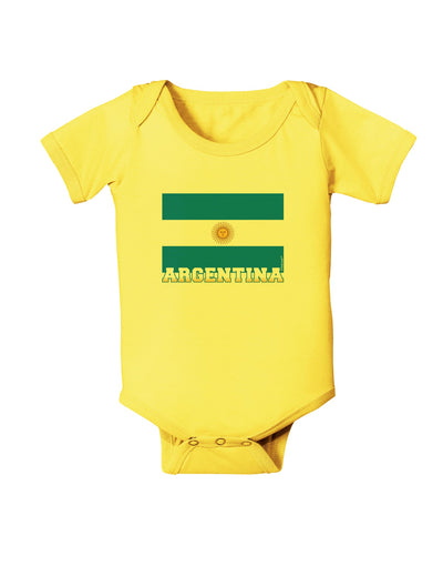 Argentina Flag Baby Romper Bodysuit-Baby Romper-TooLoud-Yellow-06-Months-Davson Sales