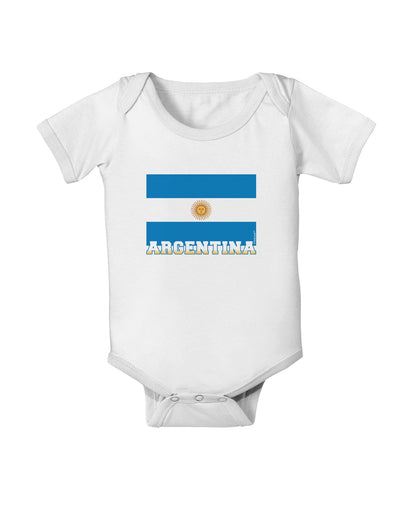 Argentina Flag Baby Romper Bodysuit-Baby Romper-TooLoud-White-06-Months-Davson Sales