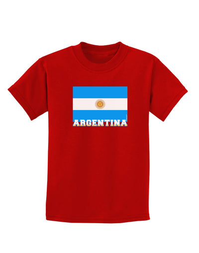 Argentina Flag Childrens Dark T-Shirt-Childrens T-Shirt-TooLoud-Red-X-Small-Davson Sales