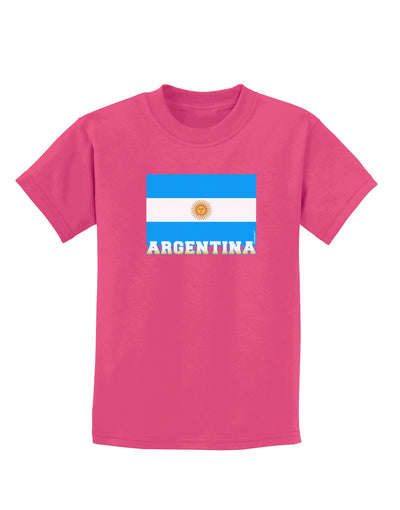 Argentina Flag Childrens Dark T-Shirt-Childrens T-Shirt-TooLoud-Sangria-X-Small-Davson Sales