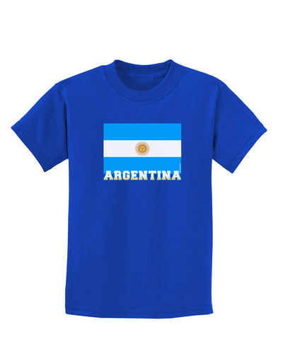 Argentina Flag Childrens Dark T-Shirt-Childrens T-Shirt-TooLoud-Royal-Blue-X-Small-Davson Sales