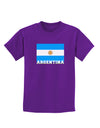 Argentina Flag Childrens Dark T-Shirt-Childrens T-Shirt-TooLoud-Purple-X-Small-Davson Sales