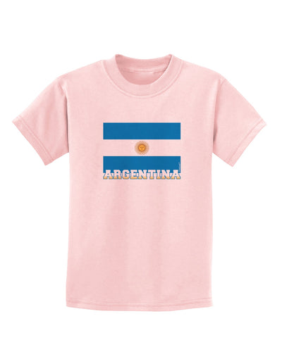 Argentina Flag Childrens T-Shirt-Childrens T-Shirt-TooLoud-PalePink-X-Small-Davson Sales