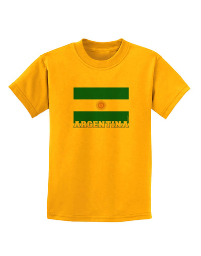 Argentina Flag Childrens T-Shirt-Childrens T-Shirt-TooLoud-Gold-X-Small-Davson Sales