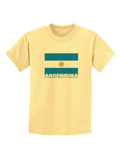 Argentina Flag Childrens T-Shirt-Childrens T-Shirt-TooLoud-Daffodil-Yellow-X-Small-Davson Sales