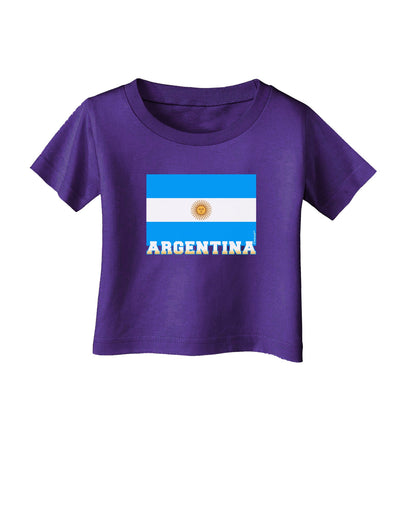 Argentina Flag Infant T-Shirt Dark-Infant T-Shirt-TooLoud-Purple-06-Months-Davson Sales