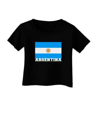 Argentina Flag Infant T-Shirt Dark-Infant T-Shirt-TooLoud-Black-06-Months-Davson Sales