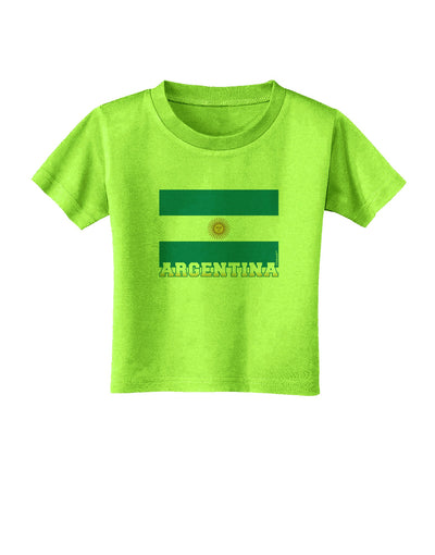 Argentina Flag Toddler T-Shirt-Toddler T-Shirt-TooLoud-Lime-Green-2T-Davson Sales