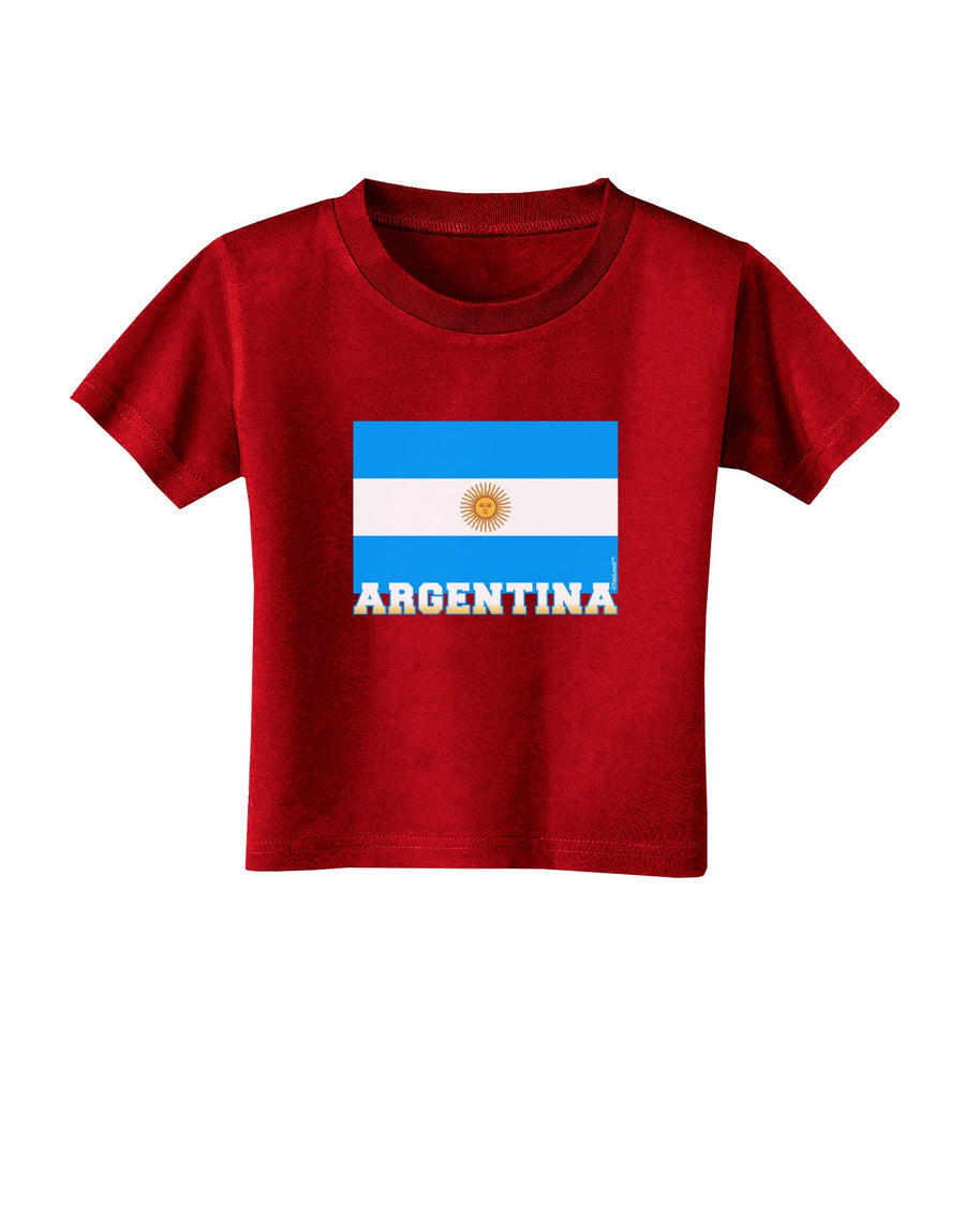 Argentina Flag Toddler T-Shirt Dark-Toddler T-Shirt-TooLoud-Black-2T-Davson Sales