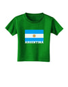 Argentina Flag Toddler T-Shirt Dark-Toddler T-Shirt-TooLoud-Clover-Green-2T-Davson Sales