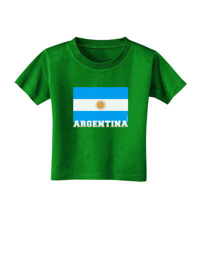 Argentina Flag Toddler T-Shirt Dark-Toddler T-Shirt-TooLoud-Clover-Green-2T-Davson Sales