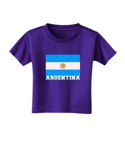 Argentina Flag Toddler T-Shirt Dark-Toddler T-Shirt-TooLoud-Purple-2T-Davson Sales