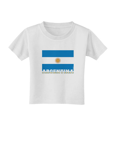 Argentina Flag Toddler T-Shirt-Toddler T-Shirt-TooLoud-White-2T-Davson Sales