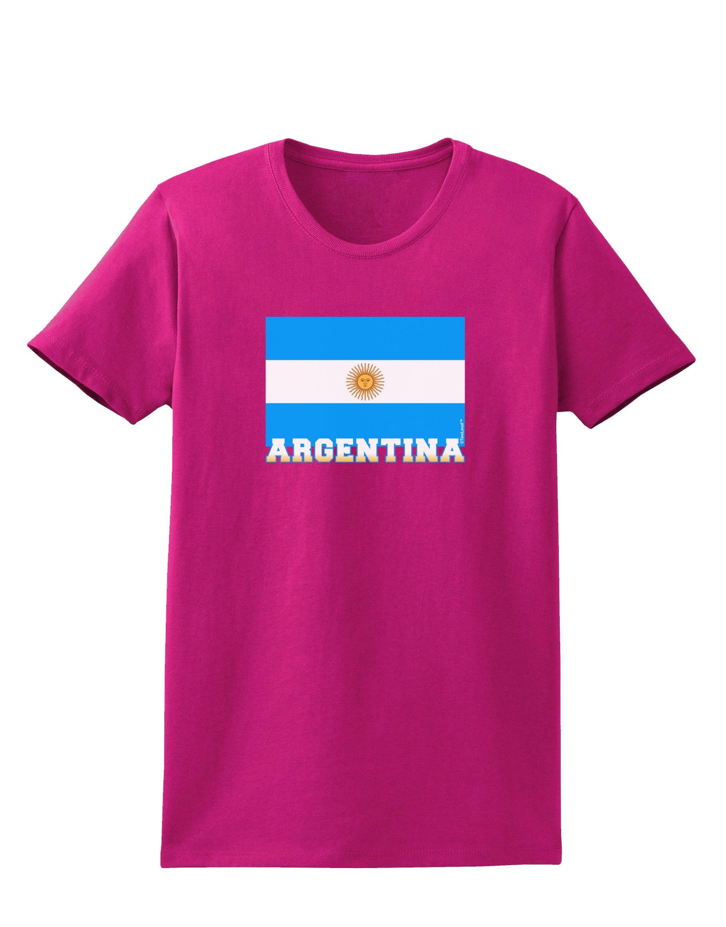 Argentina Flag Womens Dark T-Shirt-TooLoud-Hot-Pink-Small-Davson Sales