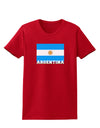 Argentina Flag Womens Dark T-Shirt-TooLoud-Red-X-Small-Davson Sales