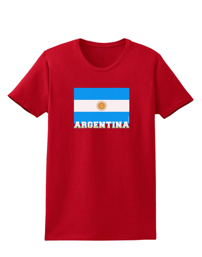 Argentina Flag Womens Dark T-Shirt-TooLoud-Red-X-Small-Davson Sales