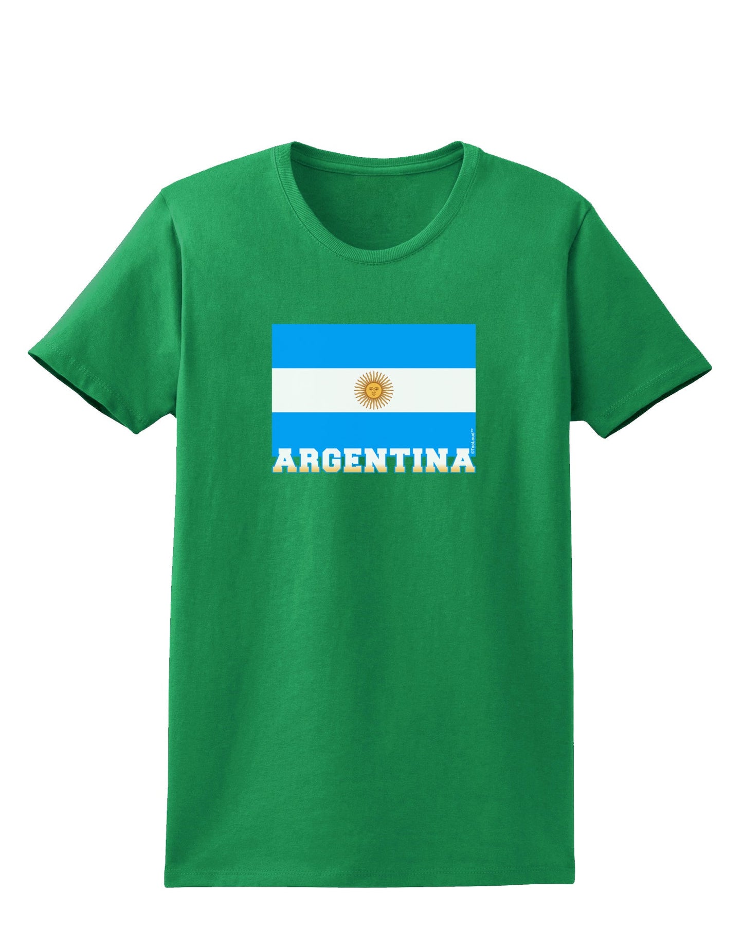 Argentina Flag Womens Dark T-Shirt-TooLoud-Kelly-Green-X-Small-Davson Sales