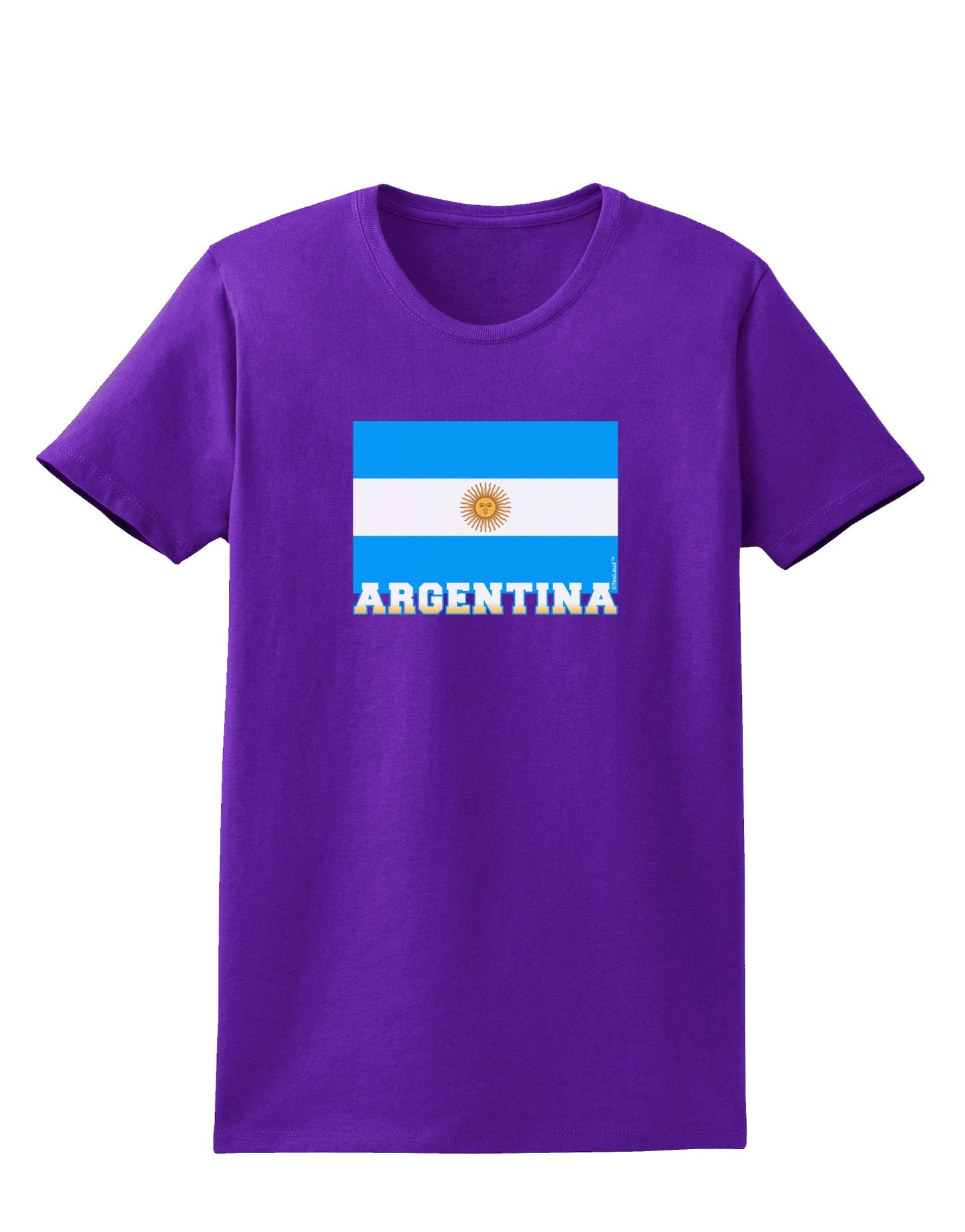 Argentina Flag Womens Dark T-Shirt-TooLoud-Purple-X-Small-Davson Sales