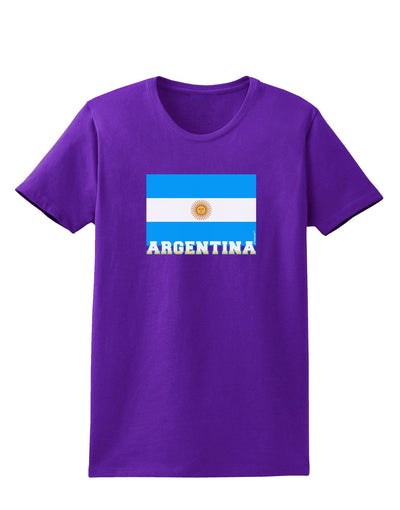 Argentina Flag Womens Dark T-Shirt-TooLoud-Purple-X-Small-Davson Sales