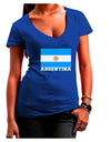 Argentina Flag Womens V-Neck Dark T-Shirt-Womens V-Neck T-Shirts-TooLoud-Royal-Blue-Juniors Fitted Small-Davson Sales