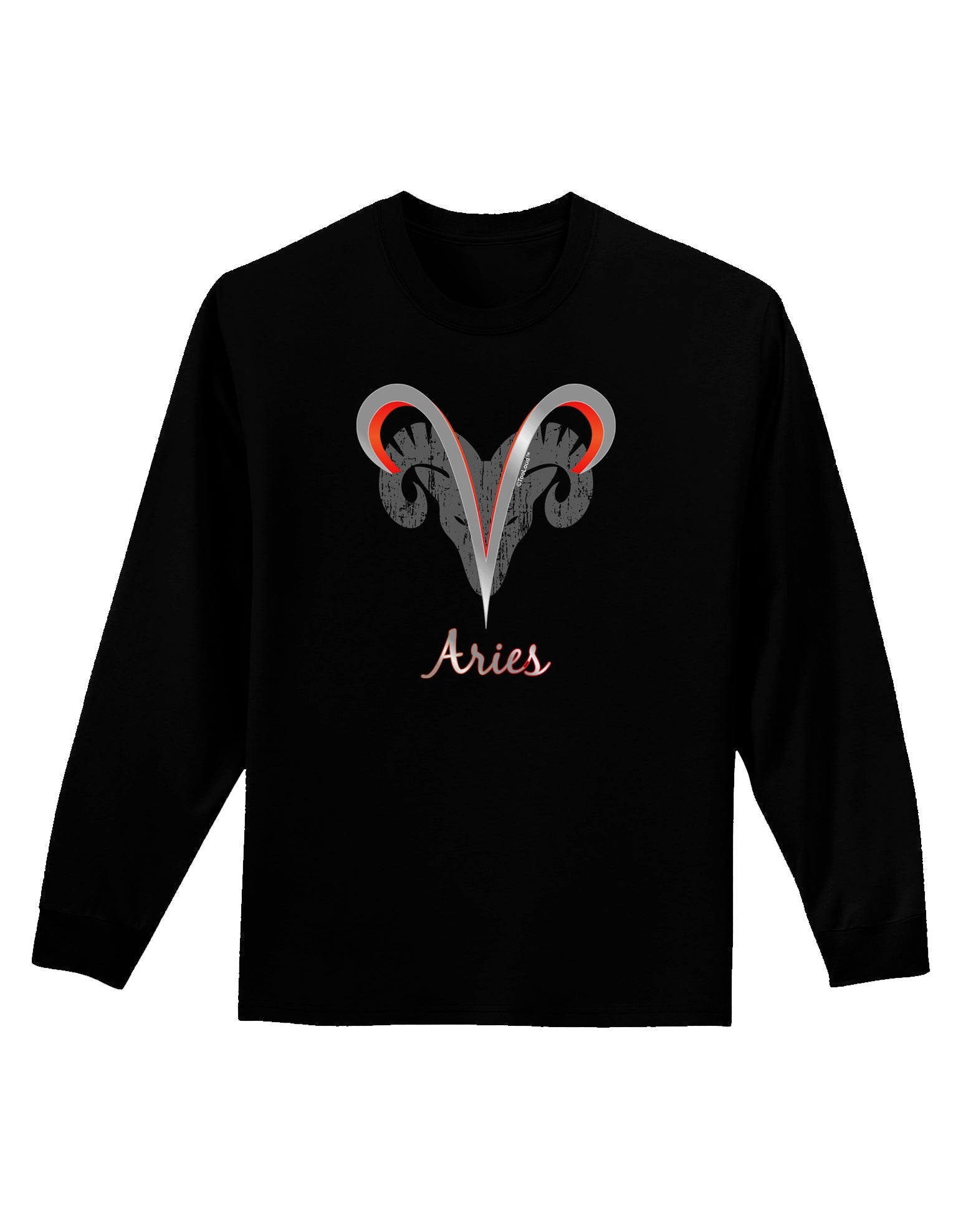 Aries Symbol Adult Long Sleeve Dark T-Shirt-TooLoud-Black-Small-Davson Sales